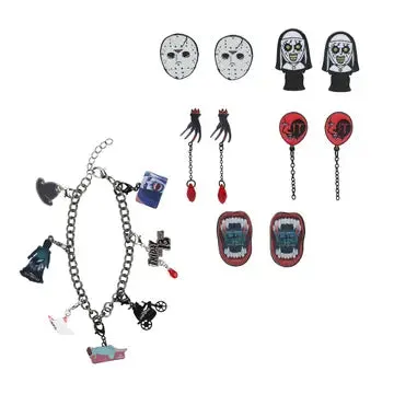13 Days of Classic Horror Bracelet with Mystery Charms Haunted Accents Whimsical Props