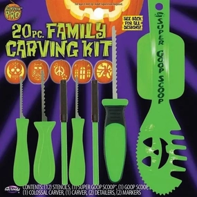20-Piece Family Carving Kit Whimsical Ornaments Scary Masks