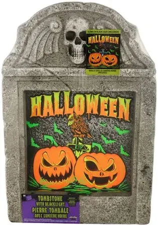 21" Light Up Black Light Responsive Tombstone Mystical Displays