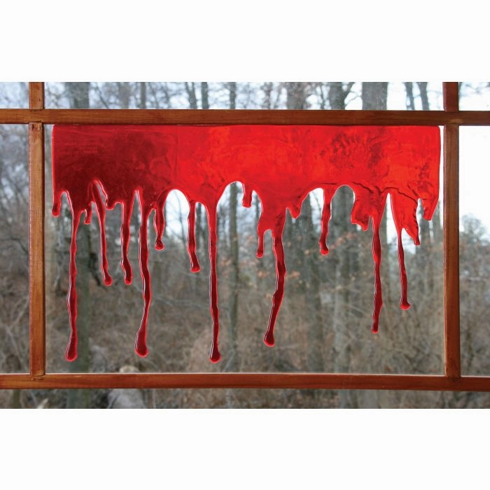 3-D Bloody Window Decor Ghoulish Supplies Mysterious Designs