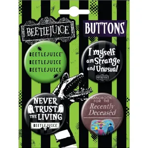 Scary Designs Monster Ornaments Beetlejuice 4 Button Set 2
