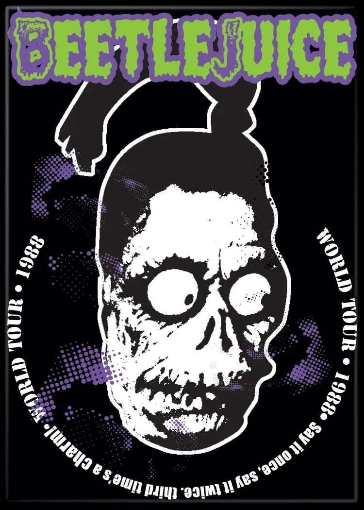 Beetlejuice Shrunken Head Magnet Ghoulish Treats