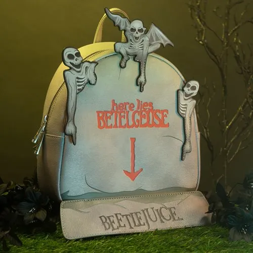 Mystical Accessories Beetlejuice Tombstone Glow-in-the-Dark Mini-Backpack - Entertainment Earth Exclusive