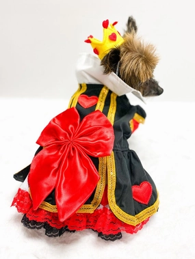 Big Bow and Hearts Queen Dress Dog Costume Spooky Ornaments