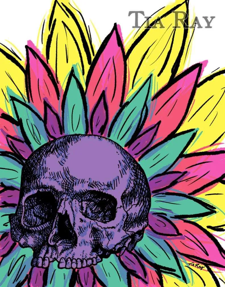 Culled Multi Color Flower Ghoulish Masks Haunted Decorations