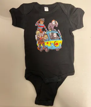 Fade Resistant Finish Sweat Absorbent Inner Layer Scooby Slashers Onesie or Youth Tee