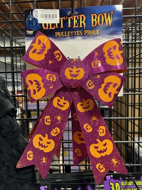 Mystical Treats Creepy Accents Halloween Glitter Bow
