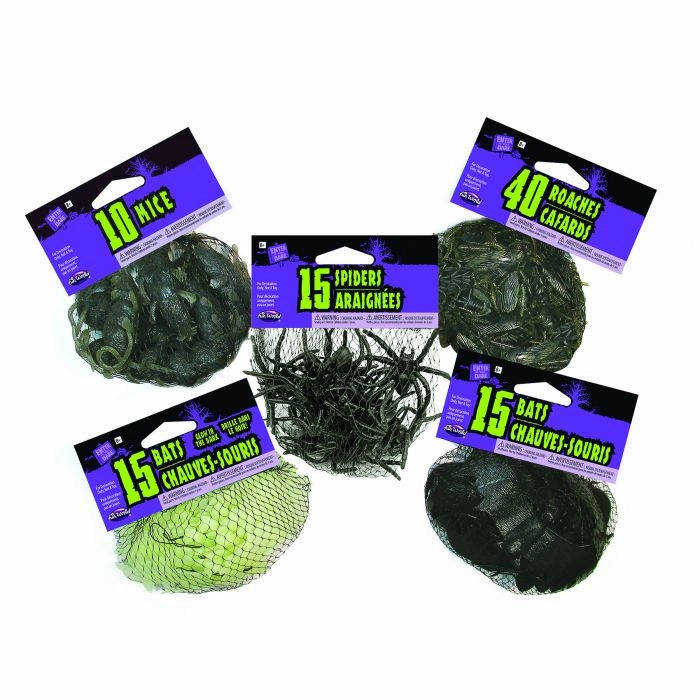 Ghoulish Lights Creepy Creatures Halloween Props In Mesh Bags