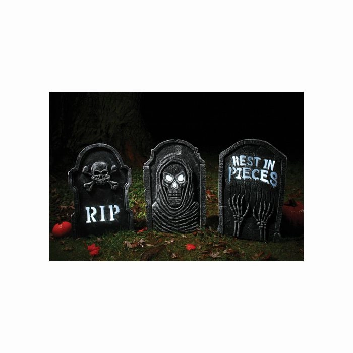 LED Bone Tombstones Eerie Decorations Haunted Party