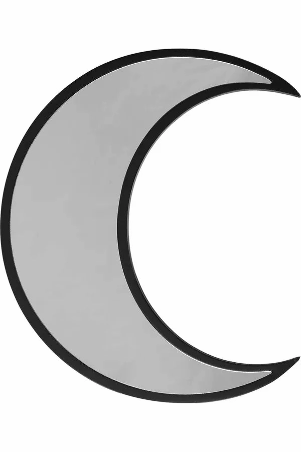 Crescent Moon Wall Mirror - Black Ghostly Party Charming Treats