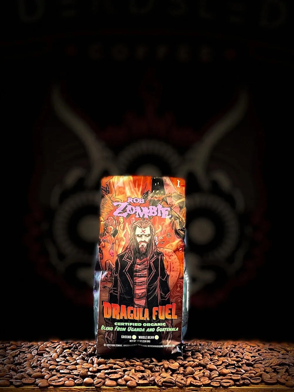 Dead Sled Coffee - Rob Zombie Dragula Fuel Ground Coffee Monster Figures