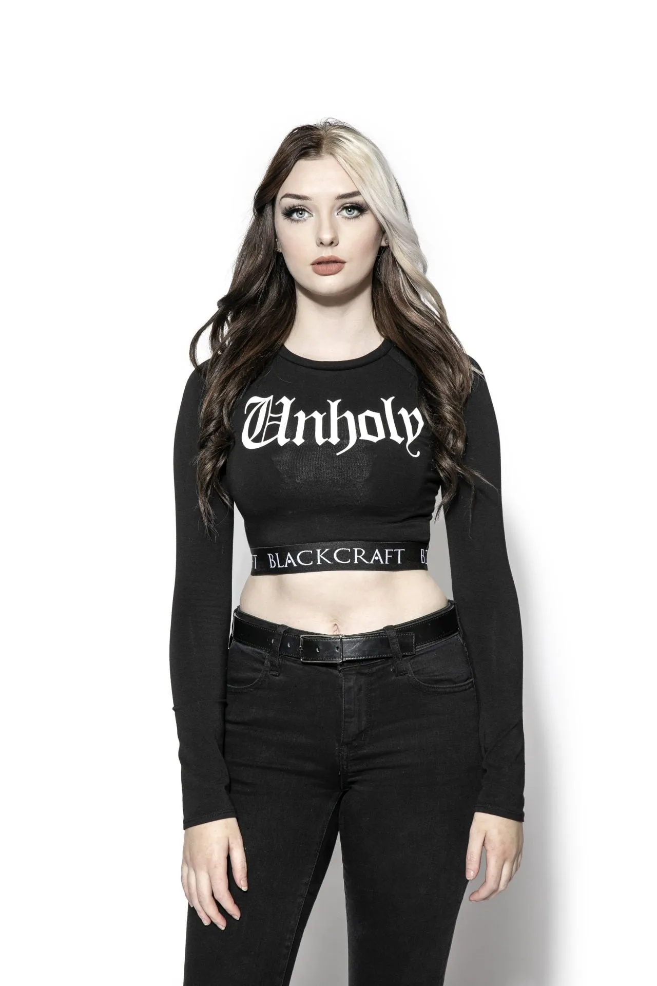 Unholy - Women's Long Sleeve Crop DoubleStitched