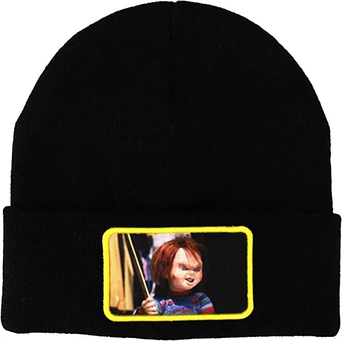 Protection From Sun Chucky Good Guy Doll Black Cuff Beanie