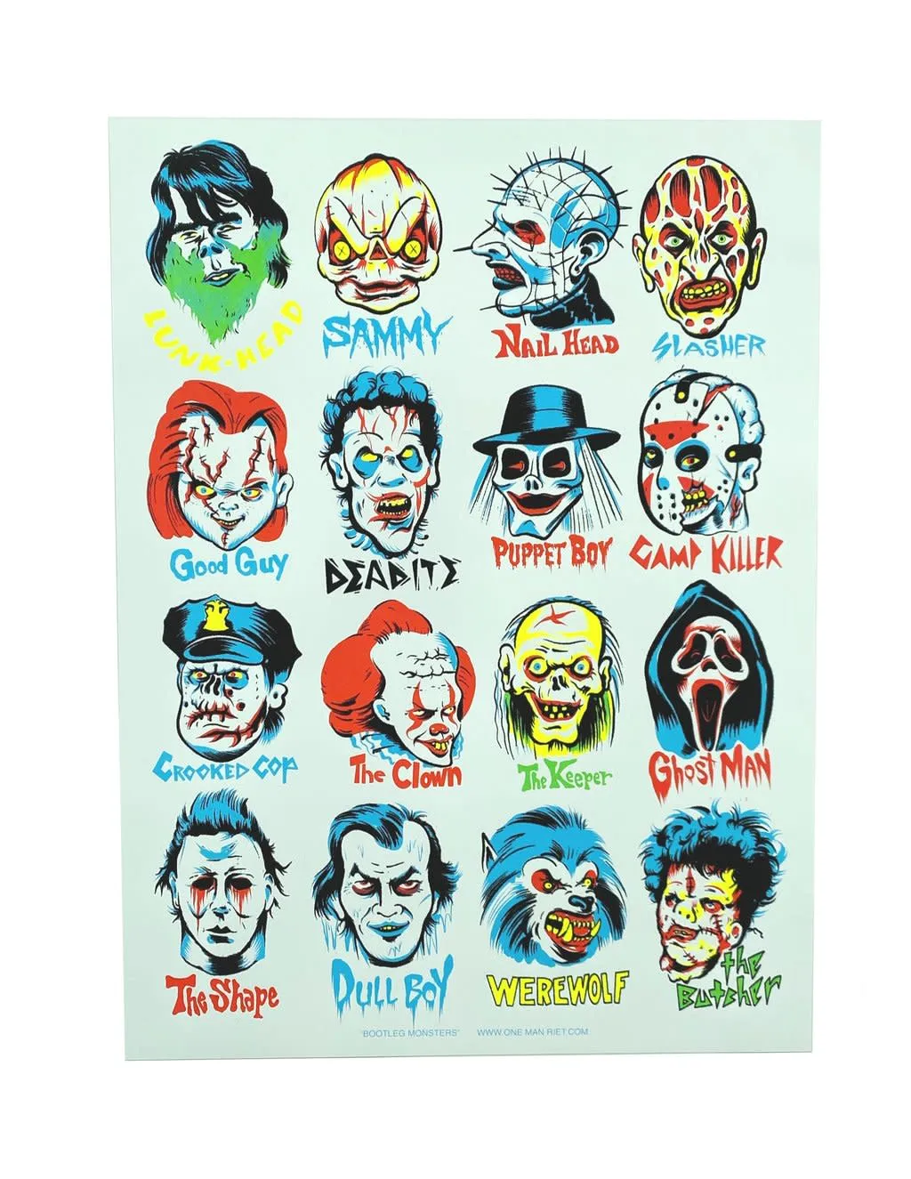 Monster Figures Bootleg Monsters Blacklight Poster