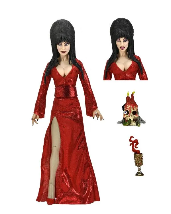 ELVIRA ?C 8 IN CLOTHED ACTION FIGURE ?C ELVIRA RED, FRIGHT, AND BOO Wicked Figures Mysterious Supplies