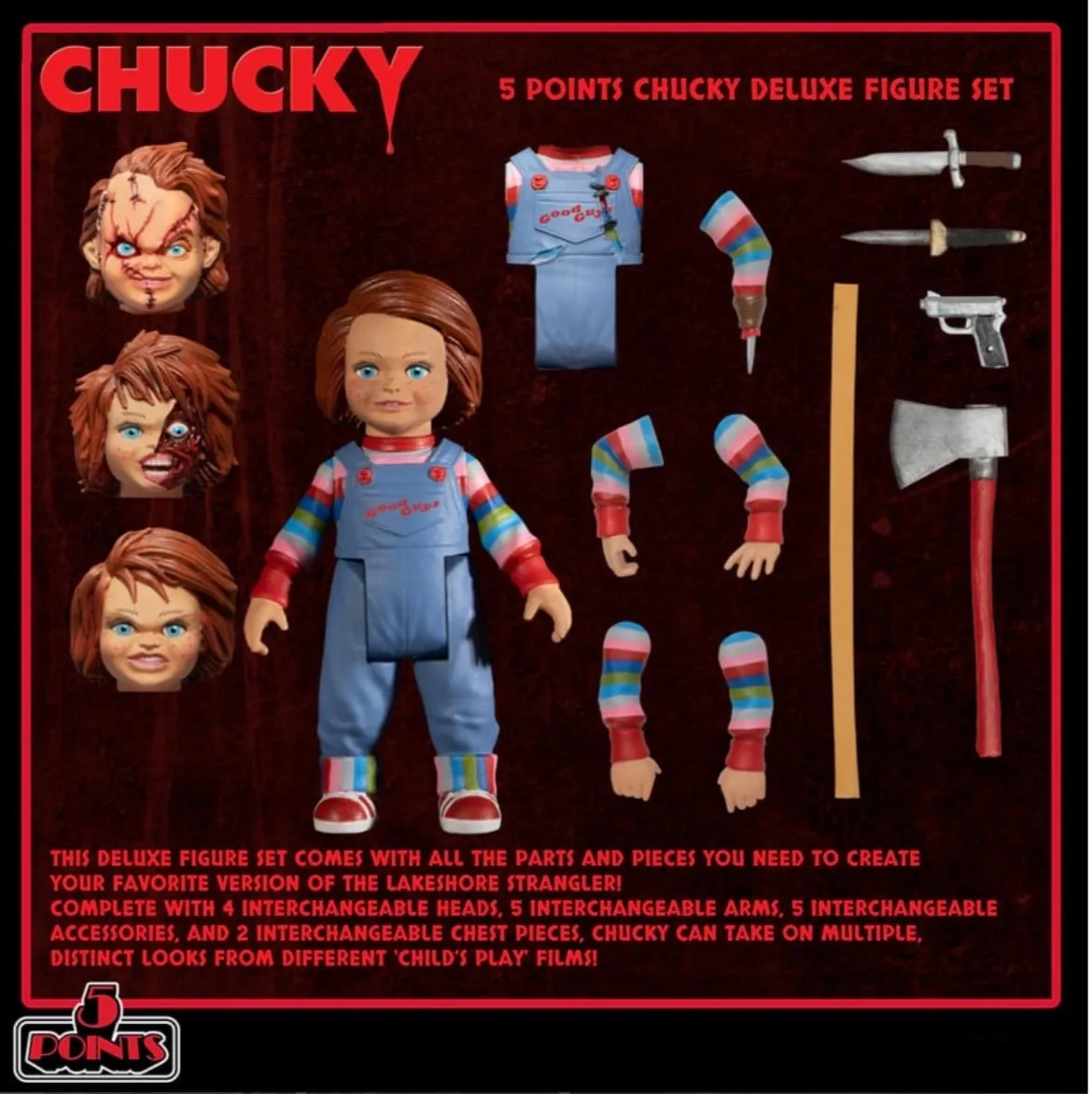 Wicked Crafts Playful Designs 5 Points Chucky Deluxe Action Figure Set