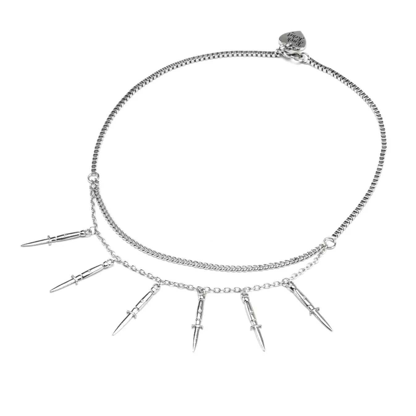 Charming Ornaments Switchblade Double Chain Necklace