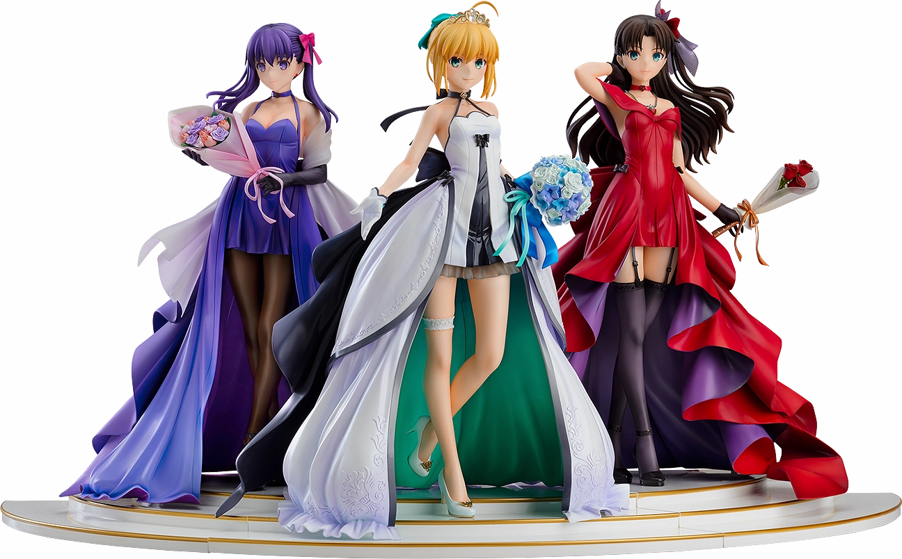Fictional Character Fate/Stay Night - Saber/Tohsaka Rin/Matou Sakura - 1/7 - 15th Celebration Dress Ver. Premium Box (Good Smile Company)