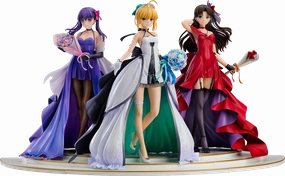 Fictional Character Fate/Stay Night - Saber/Tohsaka Rin/Matou Sakura - 1/7 - 15th Celebration Dress Ver. Premium Box (Good Smile Company)