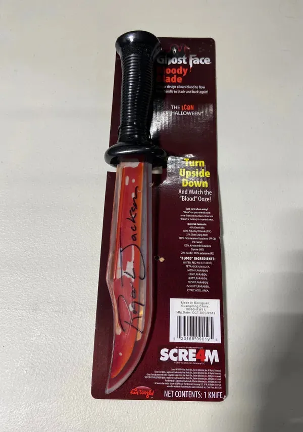 Enchanting Supplies Whimsical Crafts Roger L. Jackson Autographed Ghostface Bloody Knife (JSA Certified)