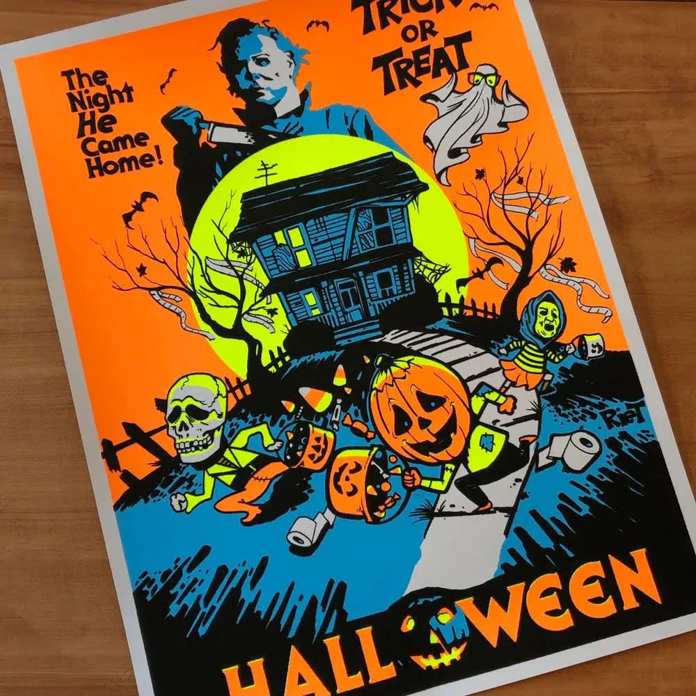 Trick Or Treat Blacklight Poster Whimsical designs