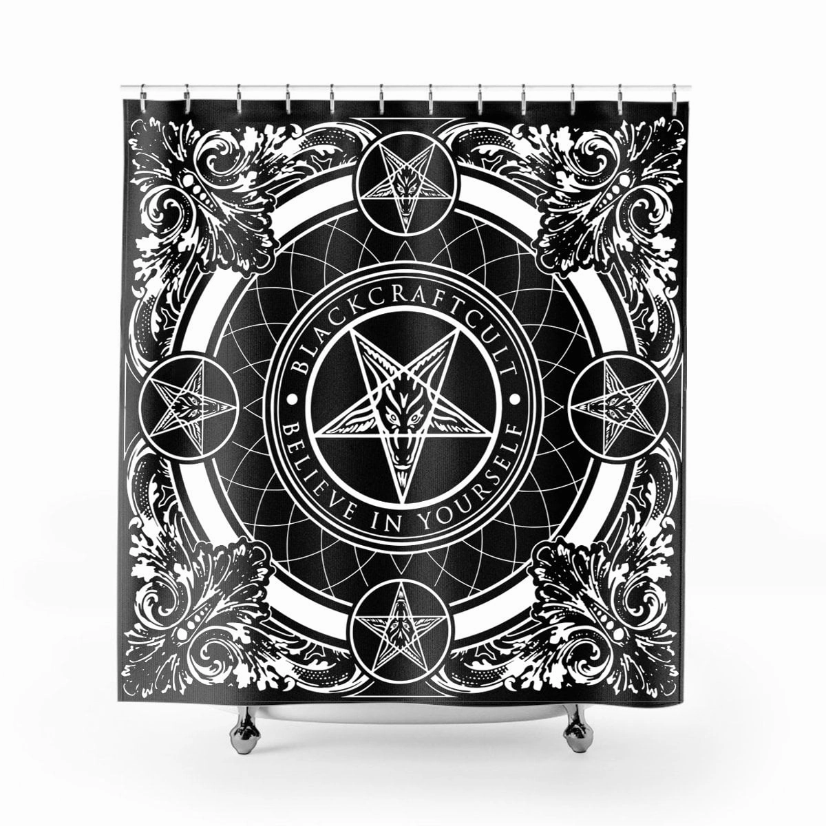 Festive Masks Fantastic Supplies Black Craft Baroque Print - Shower Curtain