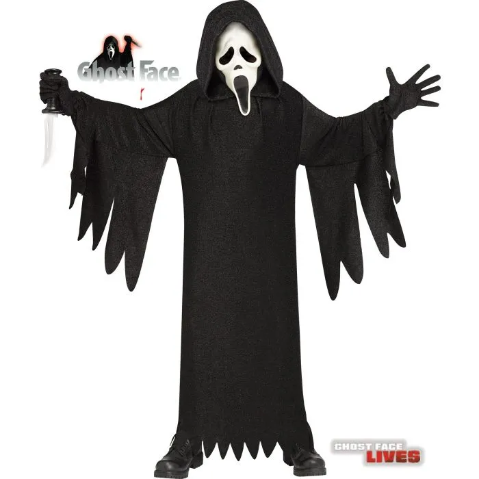 Spooky Accents Charming Lights Ghost Face Child Costume - 25th Anniversary Movie Edition