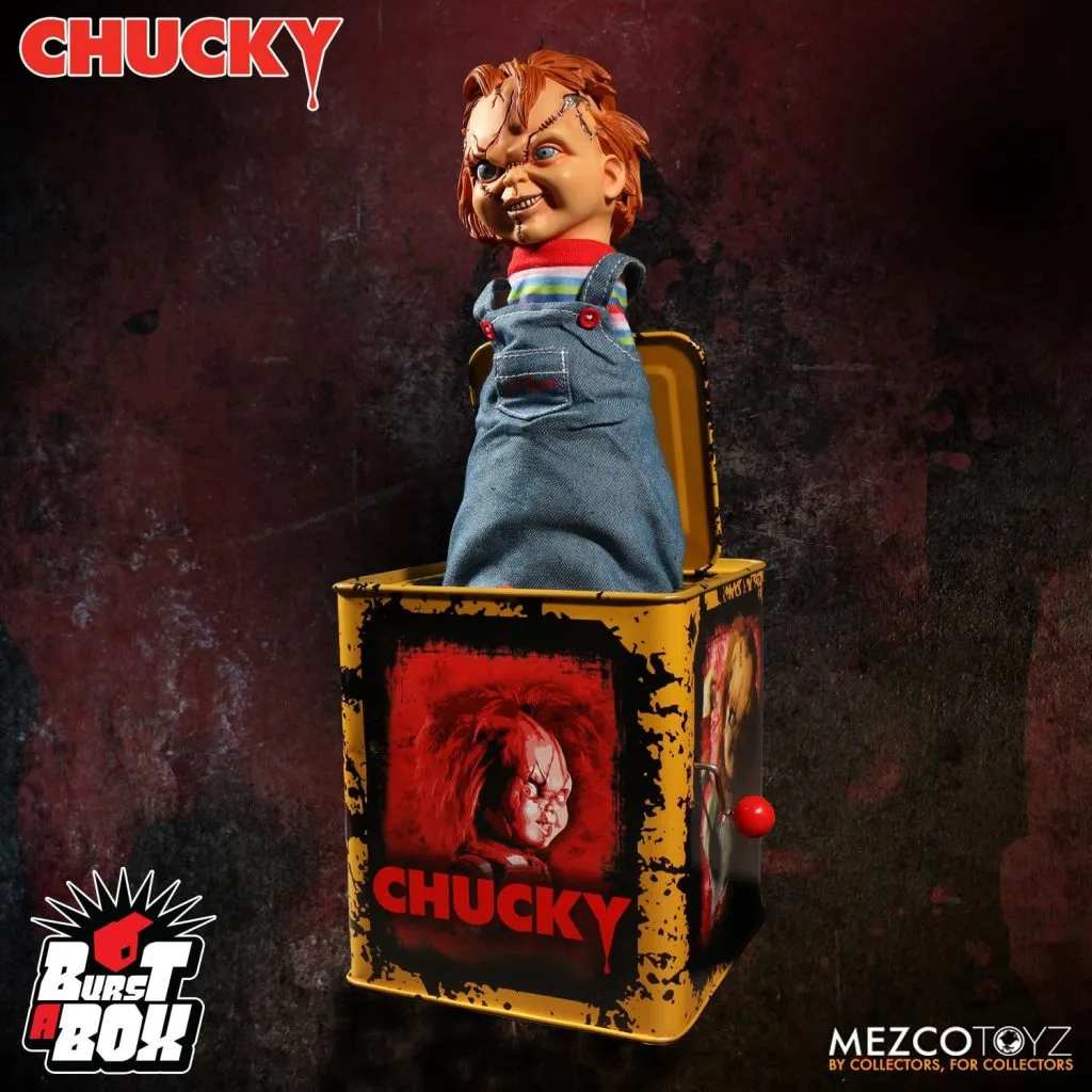 Haunted Treats Wicked Decor The Bride of Chucky Jack in the Box- Scarred Chucky