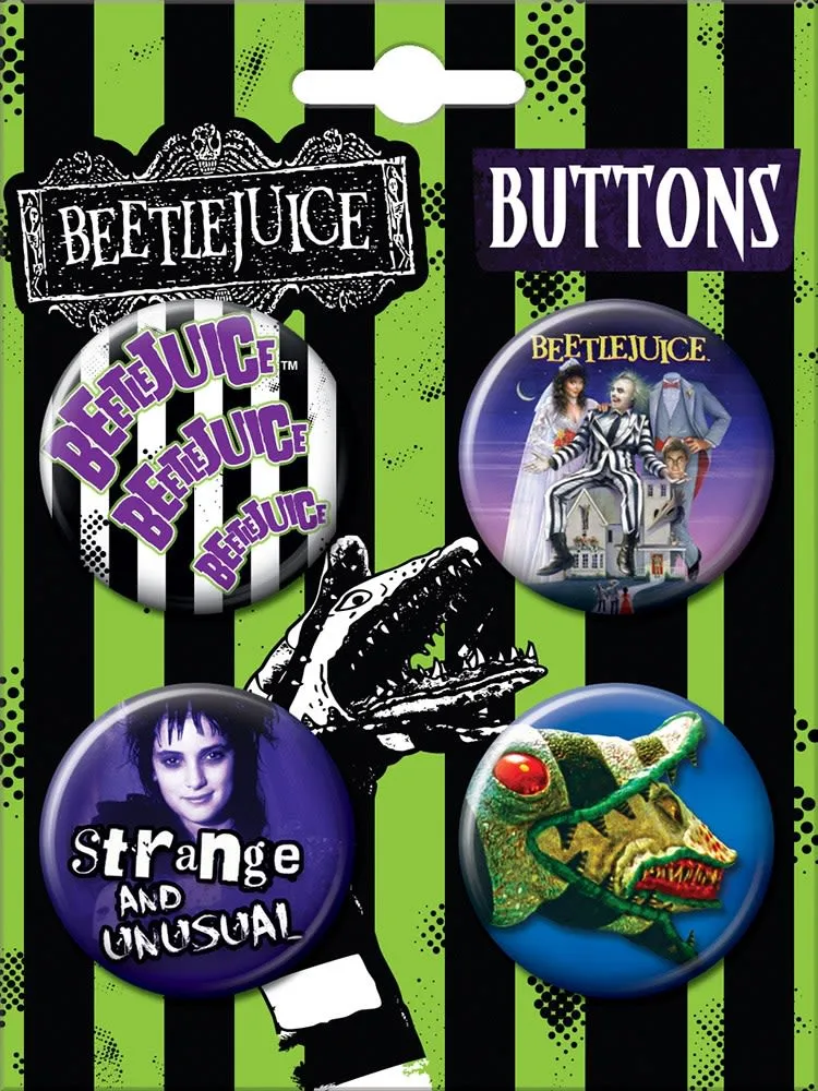 Beetlejuice 4 Button Set Charming Accents