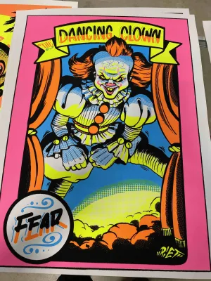 Clown Blacklight Poster Creepy Decor Creepy Designs