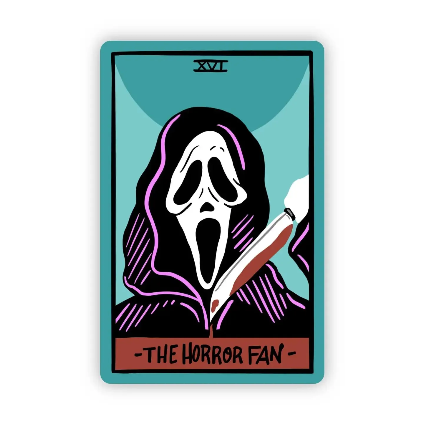 Creepy Accessories "the Horror Fan" Tarot Card Sticker