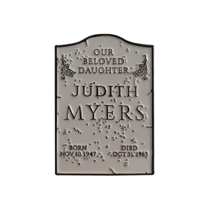 Fantastic Ornaments Creepy Ornaments Halloween 1978 - Judith Myers Tombstone Enamel Pin