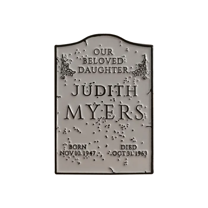 Fantastic Ornaments Creepy Ornaments Halloween 1978 - Judith Myers Tombstone Enamel Pin