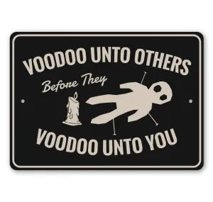 Halloween Voodoo Doll Sign Scary Treats Playful Decorations
