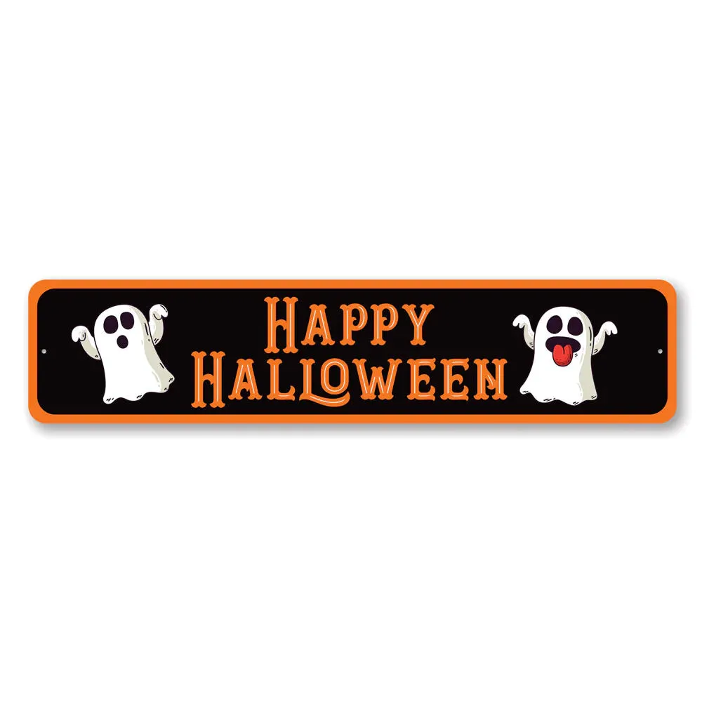 Happy Halloween Ghost Street Sign Creepy Ornaments Monster Decorations