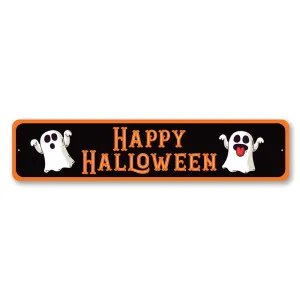 Ghostly Figures Mystical Displays Happy Halloween Ghost Street Sign