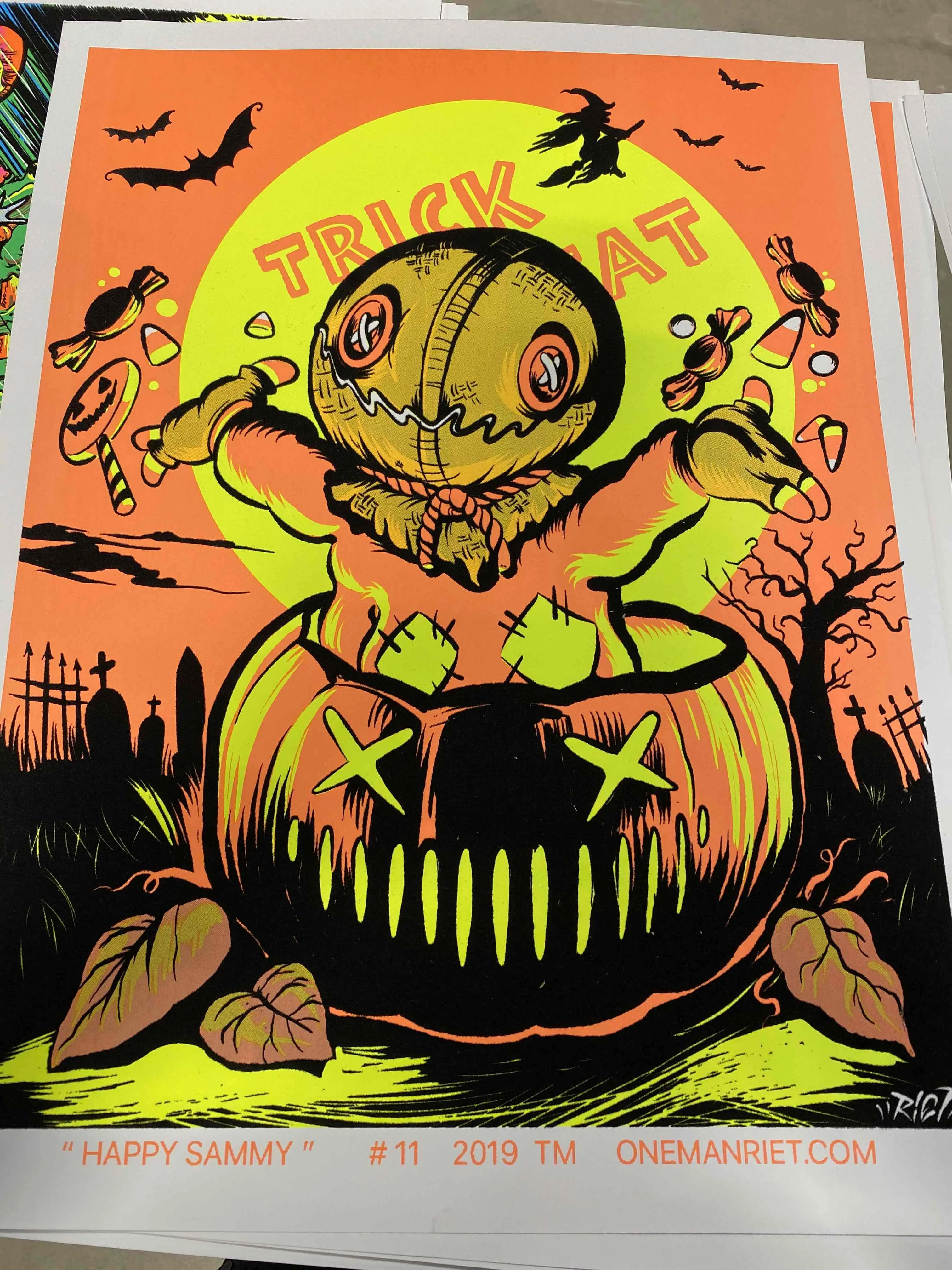 Eerie Crafts Happy Sammy Blacklight Poster