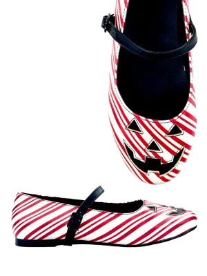 Trend-setting arch Odor Control Tech MARY JANE JACKOLANTERN FLAT CANDY CANE
