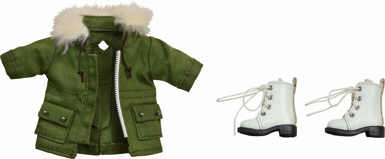 Action Display Nendoroid Doll Warm Clothing Set Boots & Mod Coat (Khaki Green)