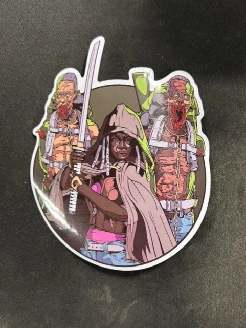 Playful Designs Scary Decorations Michonne Walking Dead Sticker