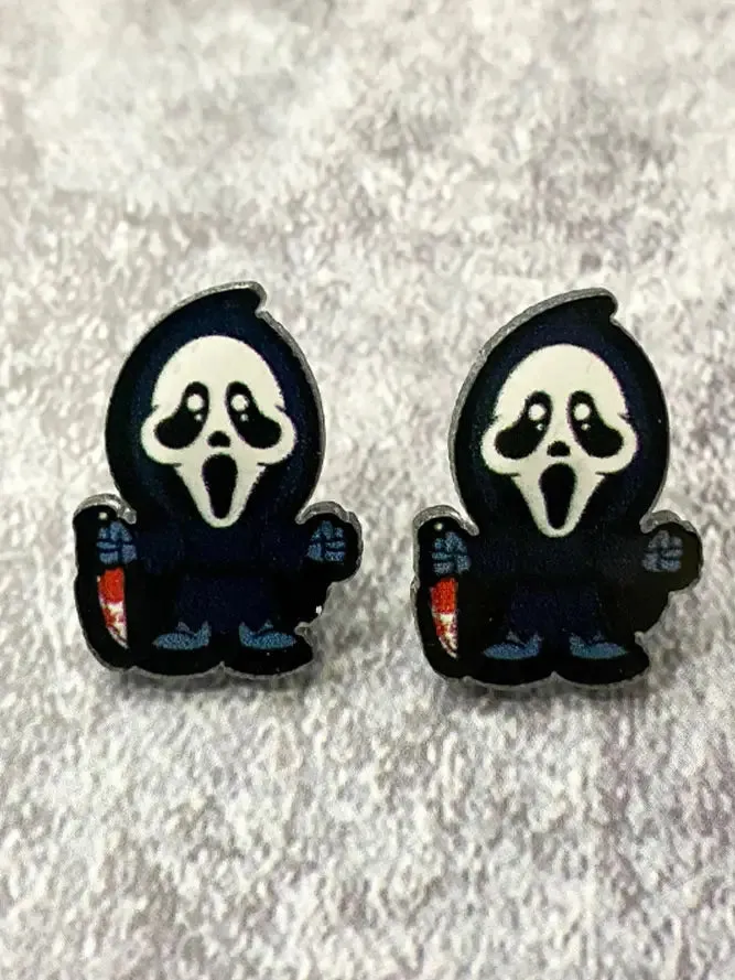 Halloween Scarry Movie Character Earrings Mysterious Displays