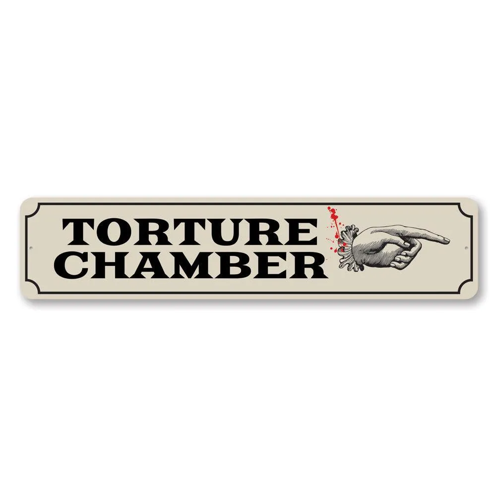 Torture Chamber Street Sign Spooky Figures Mystical Decor