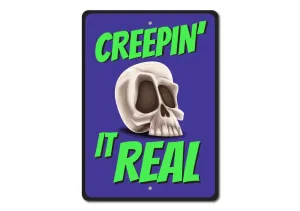 Wicked Figures Creepy Decor Creepin' It Real Aluminum Sign