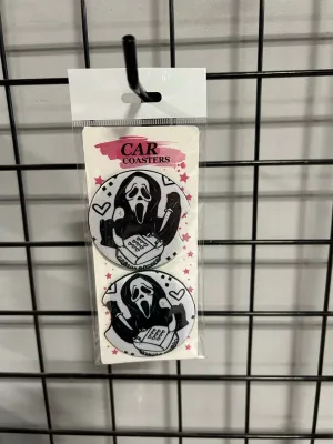 Ghostface Call Me Car Coasters Ghostly Displays