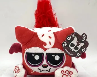 Squaredy Cats - Carmina Red Velvet Vampire Plush Whimsical Accents Creepy Props