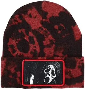 Eerie Crafts Fantastic Figures Ghostface Scream Embroidered Patch Beanie