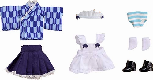 Nendoroid Doll Clothes Set Japanese Style Maid Snow Color (Blue) Miniature Art Exclusive Outfit