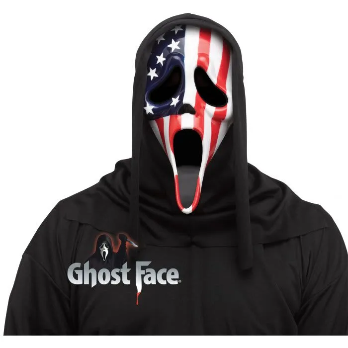 Patriotic Ghost Face Mask Wicked Lights Scary Displays