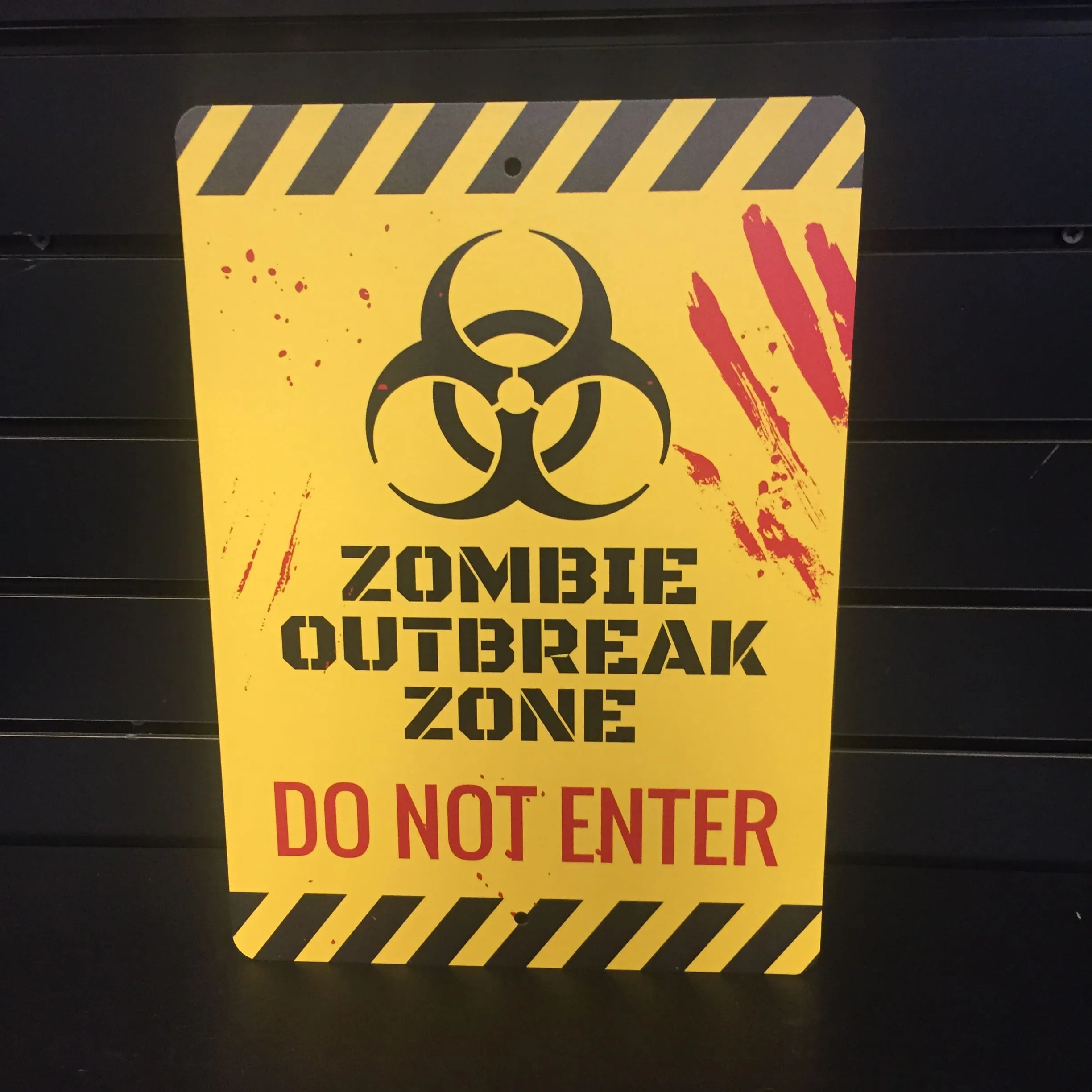 Scary Lights Zombie Outbreak Zone Do Not Enter Aluminum Sign