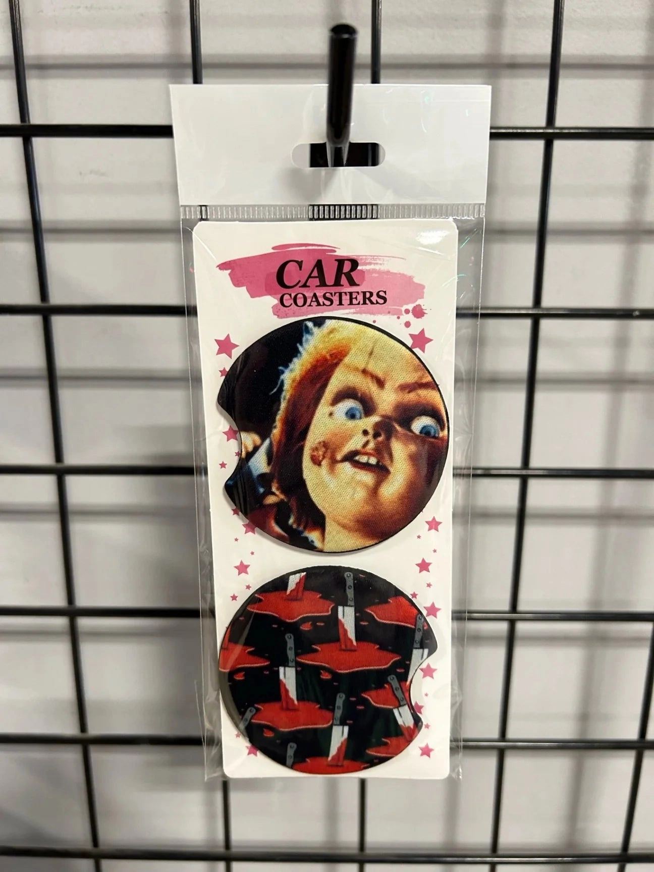 Playful Ornaments Chucky Bloody Knife Car Coasters